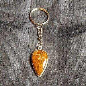 Tiger Eye Semi-precious Gemstone Keychain